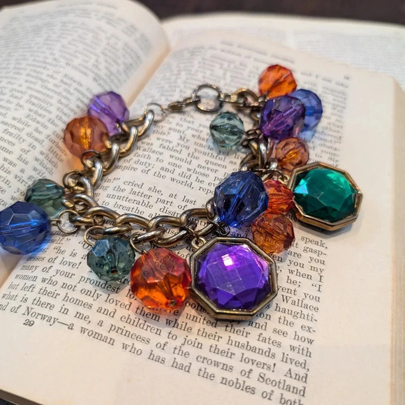Multicolor Gemstone Charm Bracelet - Picture 2 of 7